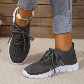 Women's Breathable Lightweight Knitted Running Sneakers - Casual Outdoor Gym Jogging Trainers