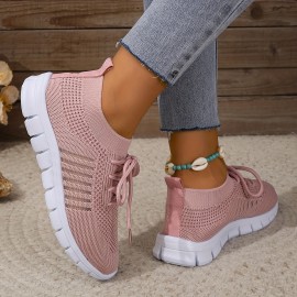 Women's Breathable Lightweight Knitted Running Sneakers - Casual Outdoor Gym Jogging Trainers