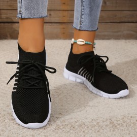 Women's Breathable Lightweight Knitted Running Sneakers - Casual Outdoor Gym Jogging Trainers