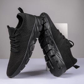 Women's Breathable Knit Sneakers - Comfortable Lace Up Outdoor Shoes