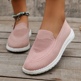 Women's Breathable Mesh Slip-On Sneakers - Lightweight Outdoor Walking Shoes