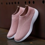 Women's Knitted Sock Shoes - Lightweight Breathable Slip On Sneakers for Walking, Running, and Gym