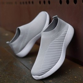 Women's Knitted Sock Shoes - Lightweight Breathable Slip On Sneakers for Walking, Running, and Gym