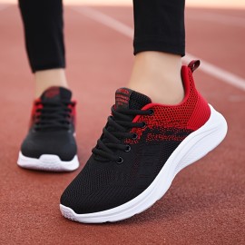 Women's Breathable Mesh Sneakers - Lightweight Lace Up Running Shoes for Casual Outdoor Activities