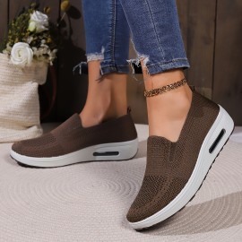 Women's Air Cushion Rocker Shoes - Comfortable Low Top Slip On Sock Shoes for Casual Walking