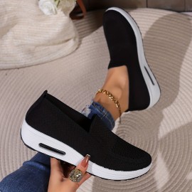 Women's Air Cushion Rocker Shoes - Comfortable Low Top Slip On Sock Shoes for Casual Walking