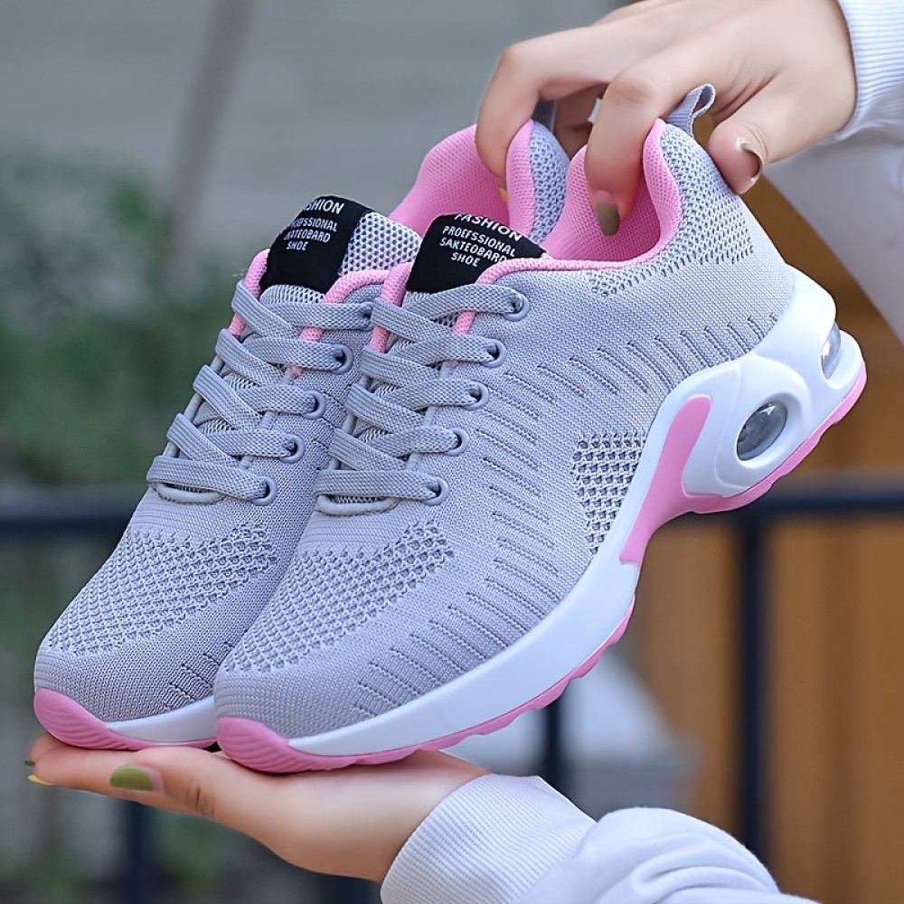 Women's Air Cushion Sports Shoes - Lightweight and Breathable Low Top Running and Walking Trainers with Shock Absorbing Technology