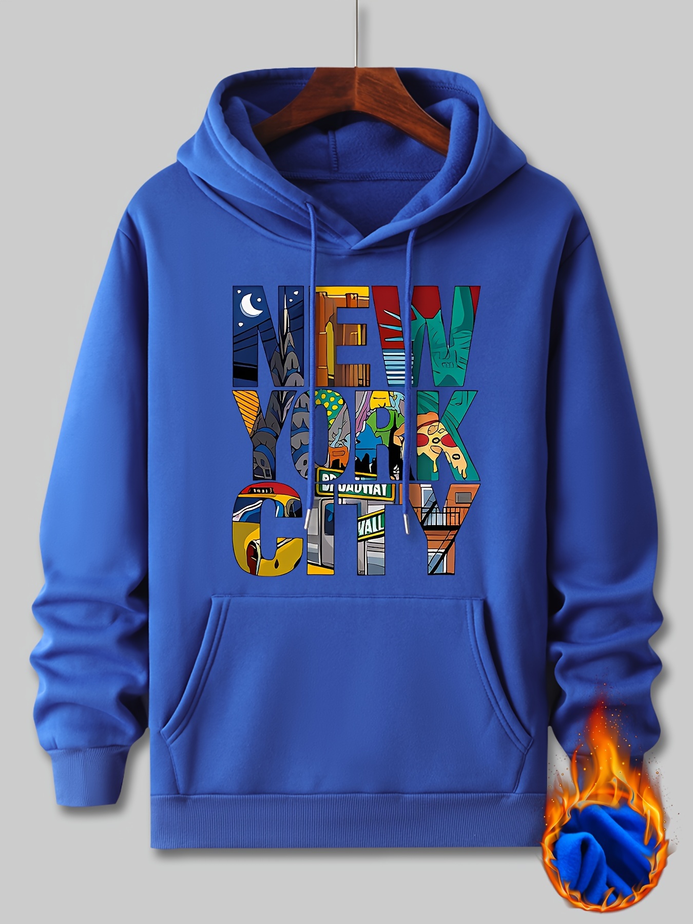 new york city print mens pullover round neck long sleeve hooded sweatshirt pattern loose casual top for autumn winter mens clothing as gifts details 0