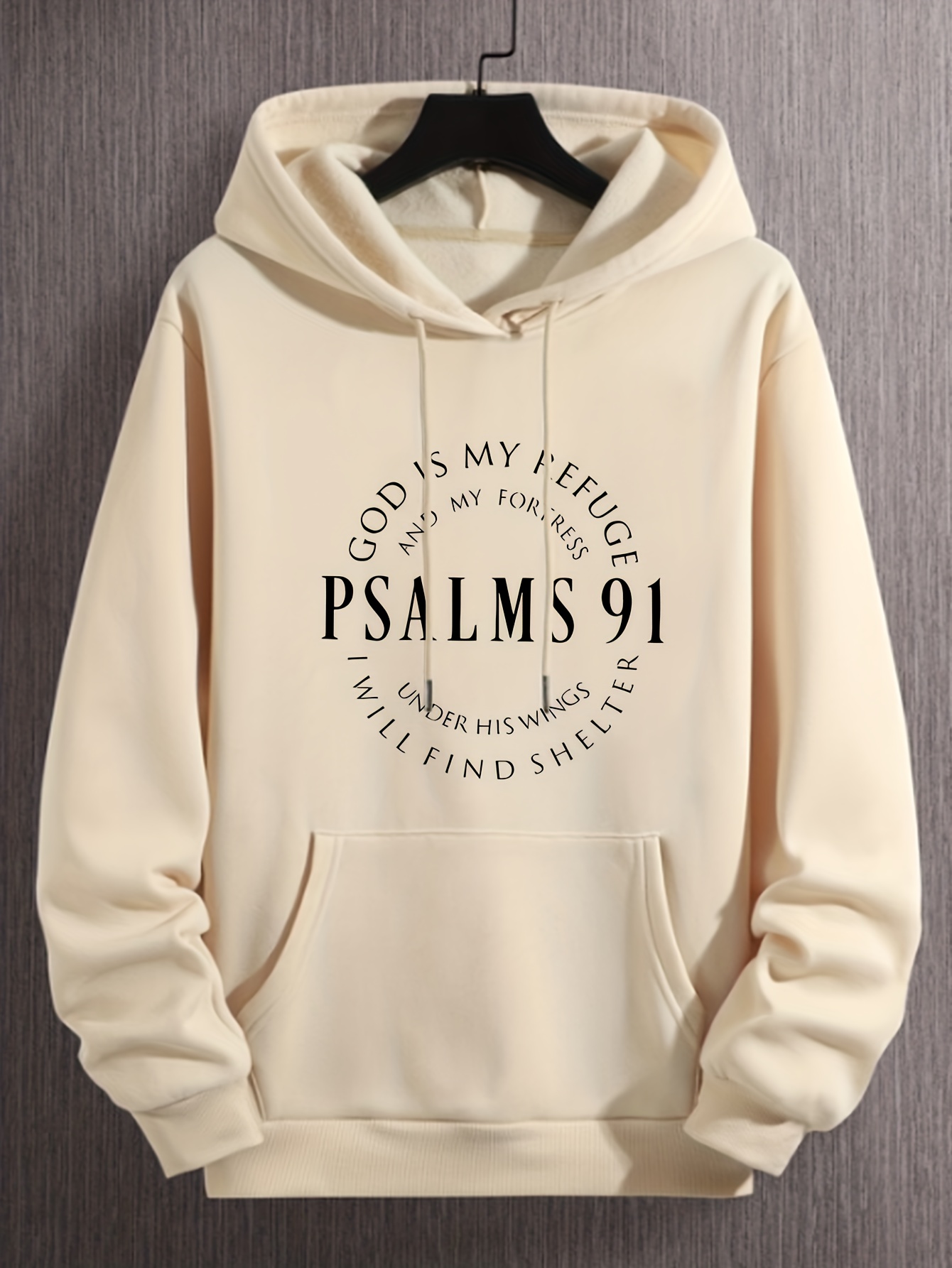 psalms 91 print hoodies for men graphic hoodie with kangaroo pocket comfy loose drawstring trendy hooded pullover mens clothing for autumn winter details 9