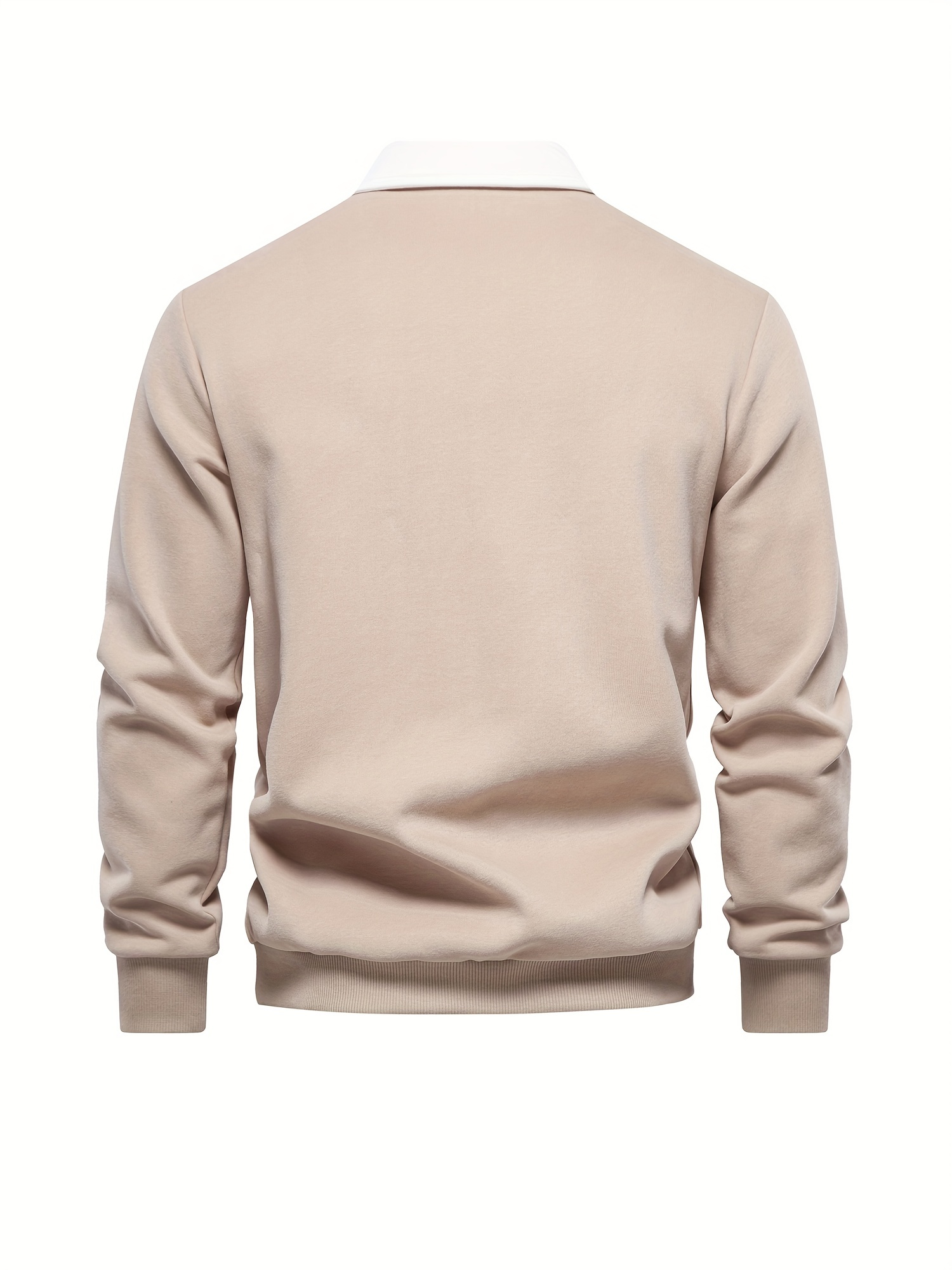 cotton blend retro color block mens casual pullover long sleeve lapel shirt for spring fall mens clothing details 49