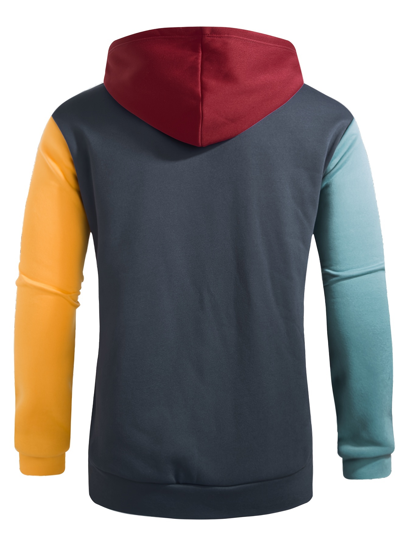 color block cool hoodies for men mens casual graphic design pullover hooded sweatshirt with kangaroo pocket streetwear for winter fall as gifts details 6