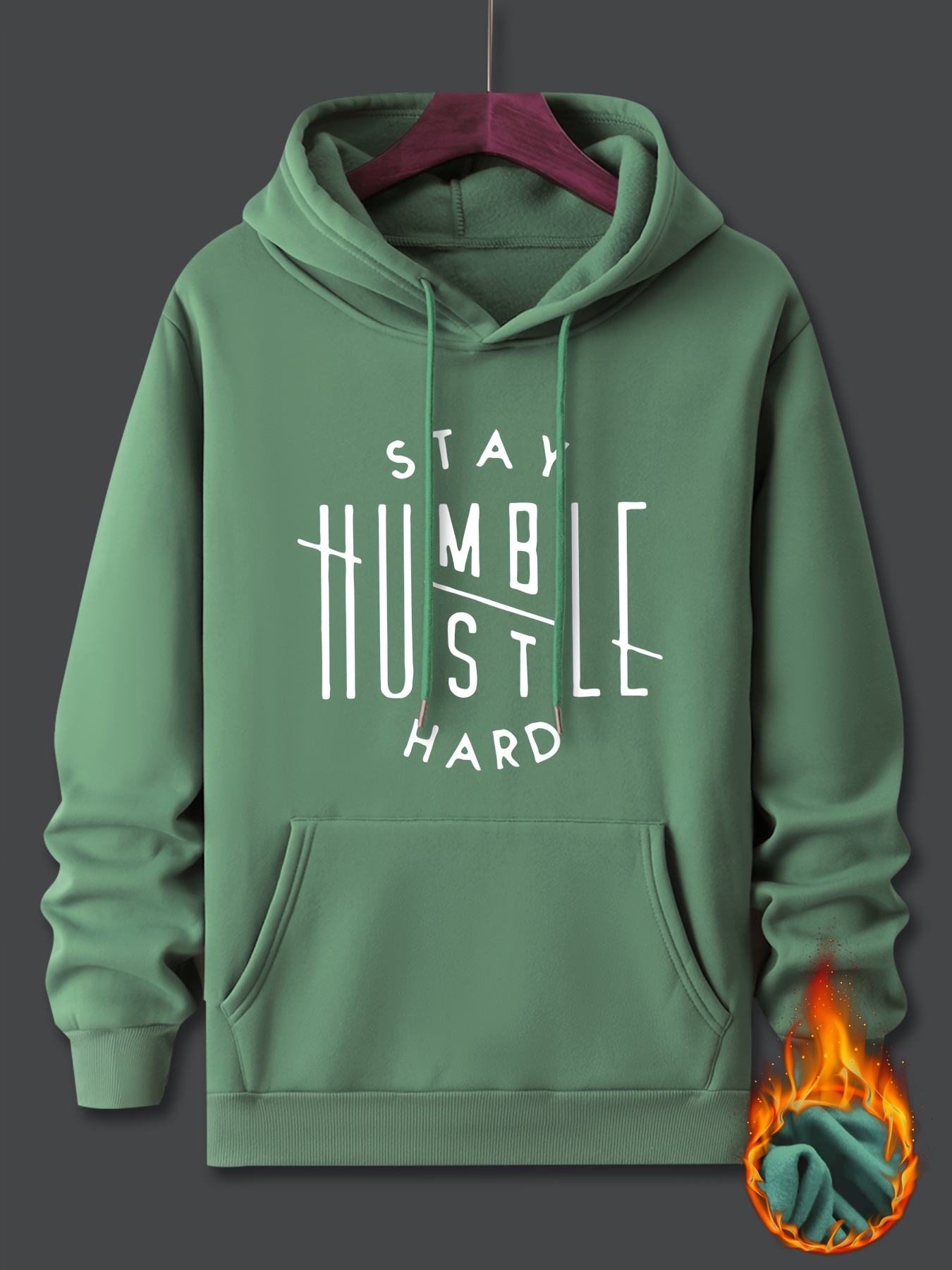 stay humble hustle print hoodie cool hoodies for men mens casual graphic design pullover hooded sweatshirt with kangaroo pocket streetwear for winter fall as gifts details 15