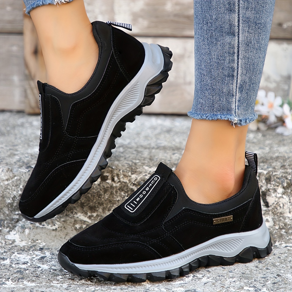 womens low top sports shoes casual breathable slip on running sneakers comfortable walking trainers details 7