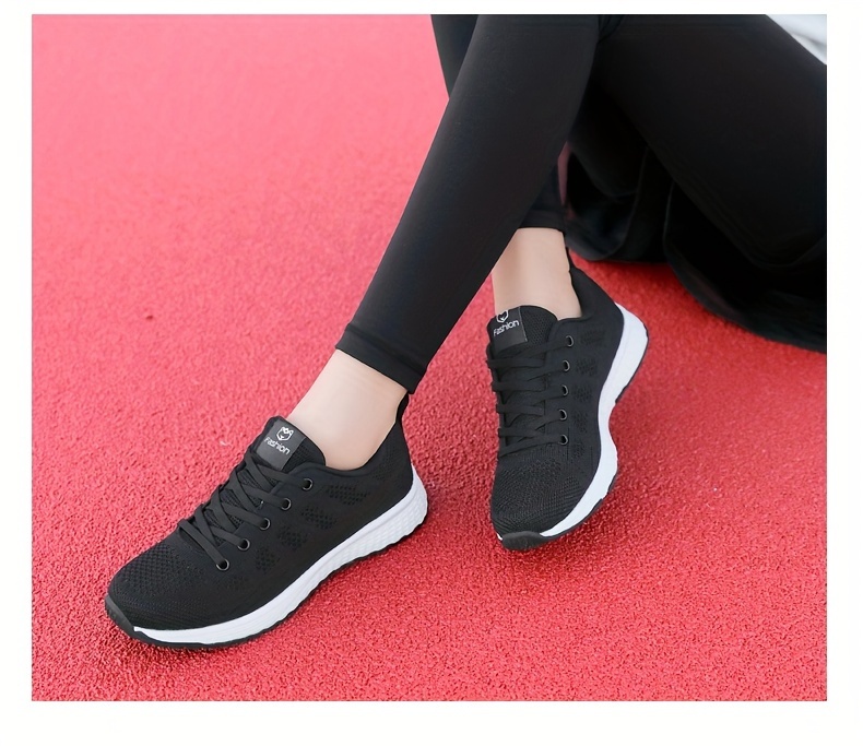 womens breathable mesh platform sneakers casual lace up outdoor shoes comfortable low top shoes details 5