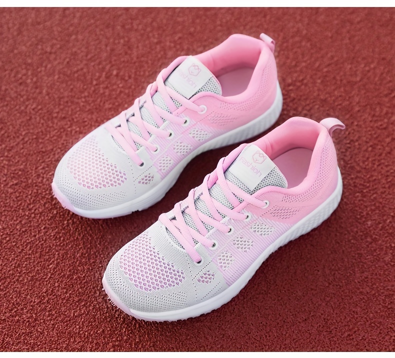 womens breathable mesh platform sneakers casual lace up outdoor shoes comfortable low top shoes details 10