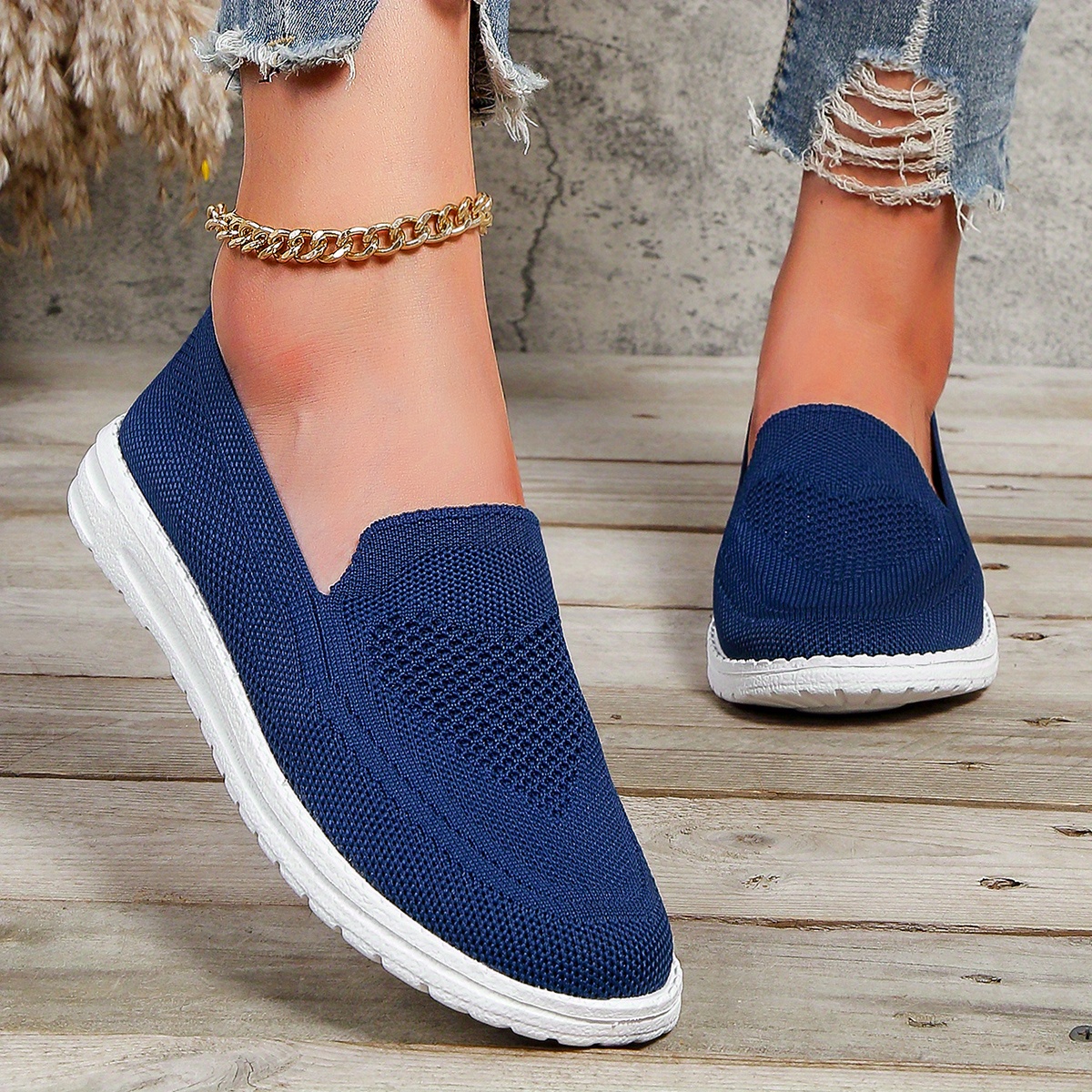 womens breathable mesh sneakers casual slip on outdoor shoes lightweight walking shoes details 8