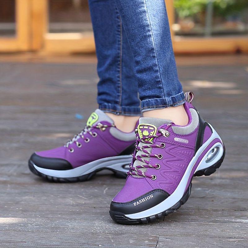 womens air cushion hiking shoes waterproof non slip height increasing sports shoes casual outdoor travel sneakers details 7