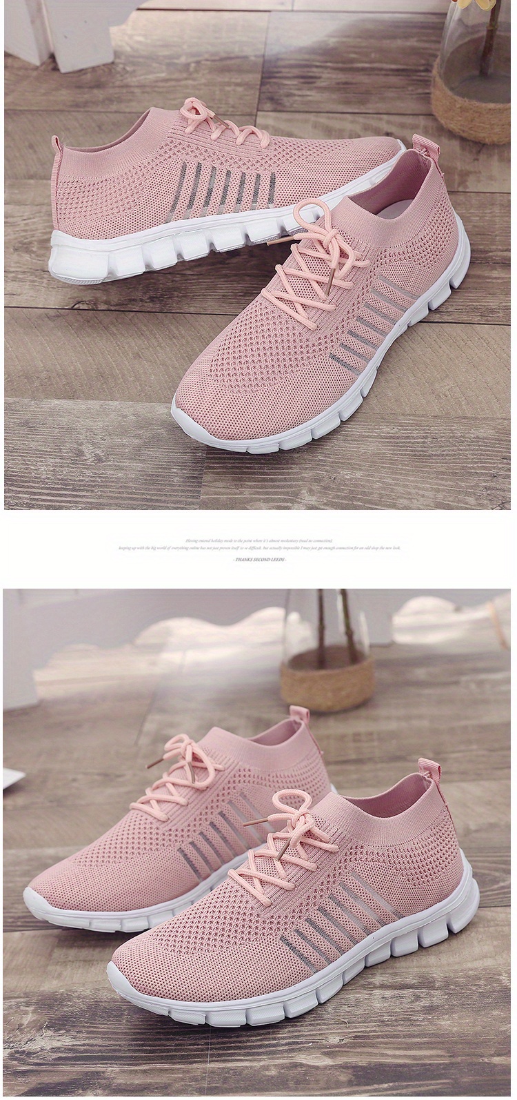 womens knitted sports shoes lightweight lace up low top running shoes casual outdoor gym sneakers details 10