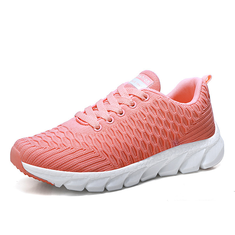 womens breathable knit sneakers casual lace up outdoor shoes lightweight low top walking shoes details 10