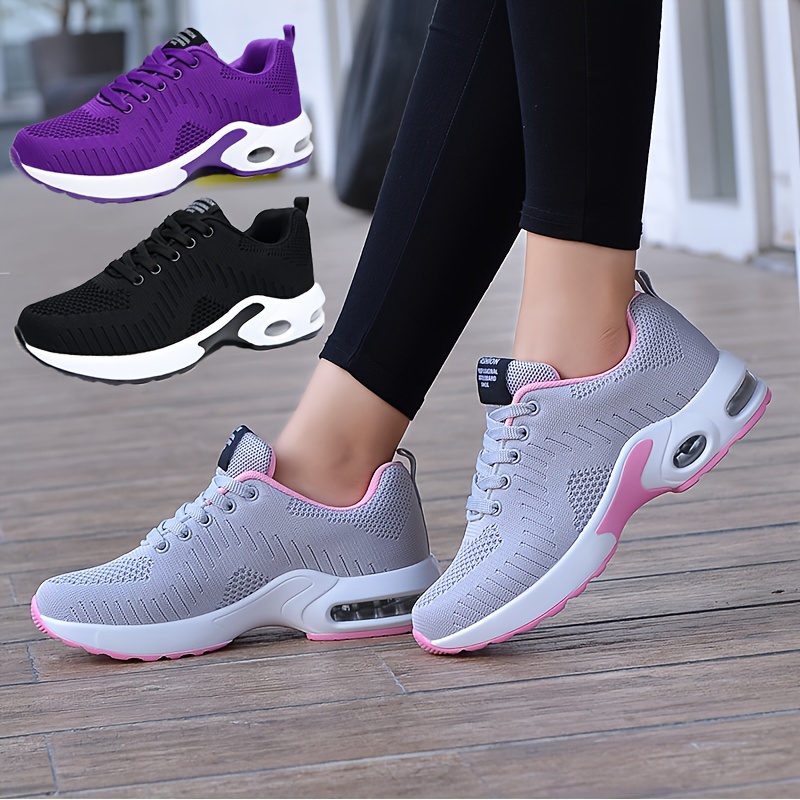 womens air cushion sports shoes casual low top running walking trainers breathable shock absorbing sneakers details 0