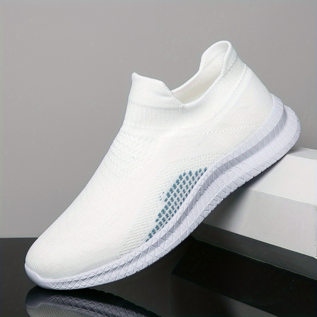 Men s Woven Breathable Slip On Sock Shoes, Comfy Non Slip Durable Rubber Sole Sneakers For Men s Outdoor Activities details 7